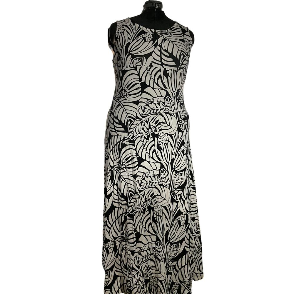 Talbots Tropicalcore Coastal Grandmother Palm Print Maxi Dress EUC Sz XL Coastal